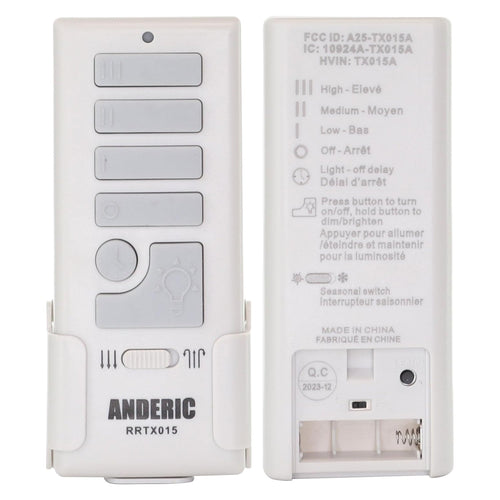 Anderic RRTX015 Replacement Ceiling Fan Remote Control for Harbor Breeze A25-TX015A