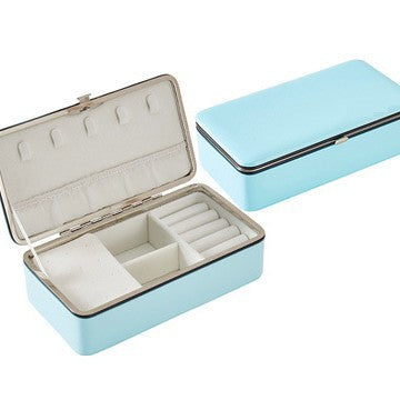 Leather makeup mirror for travel jewelry storage