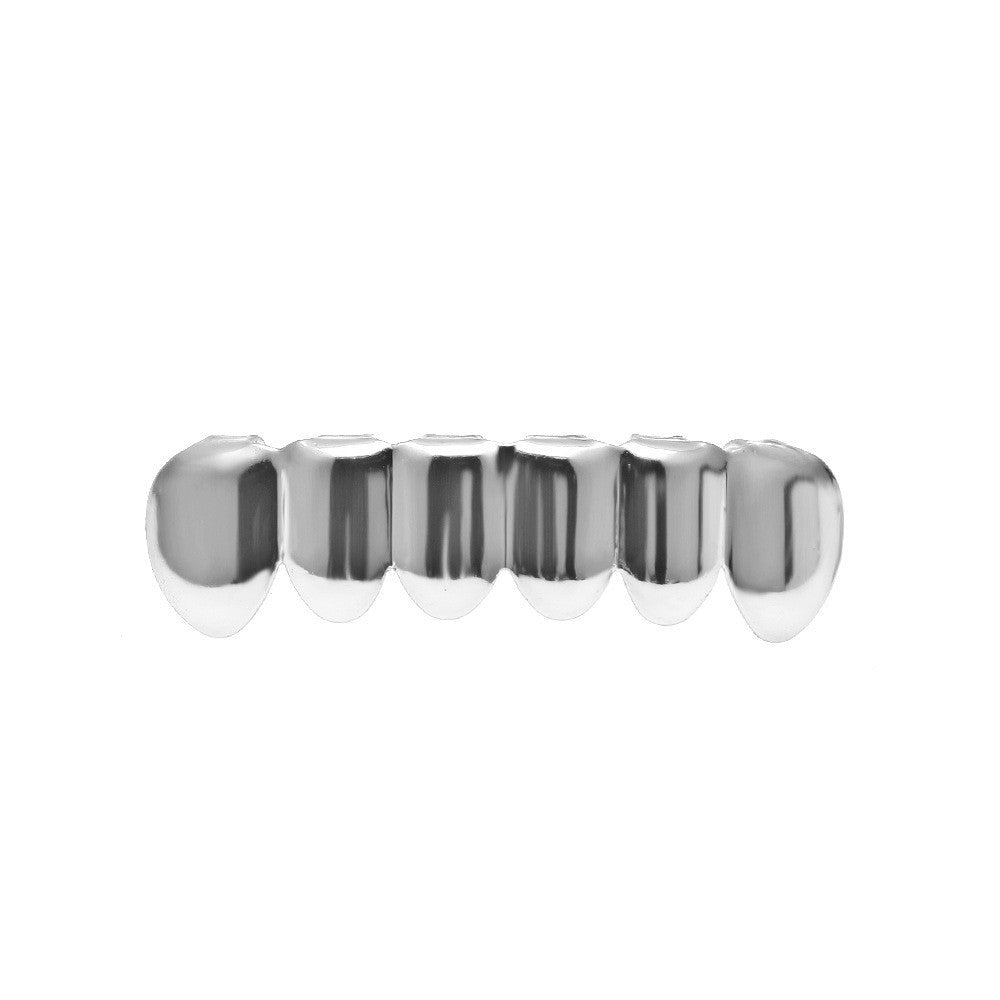 Hip-hop diamond-encrusted and gold-plated teeth grillz