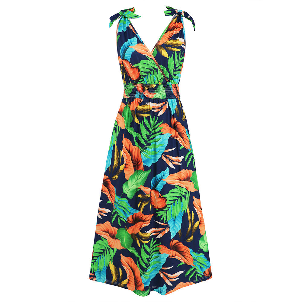Hawaiian Beach Dress Summer Print Long Skirt Women's Dress