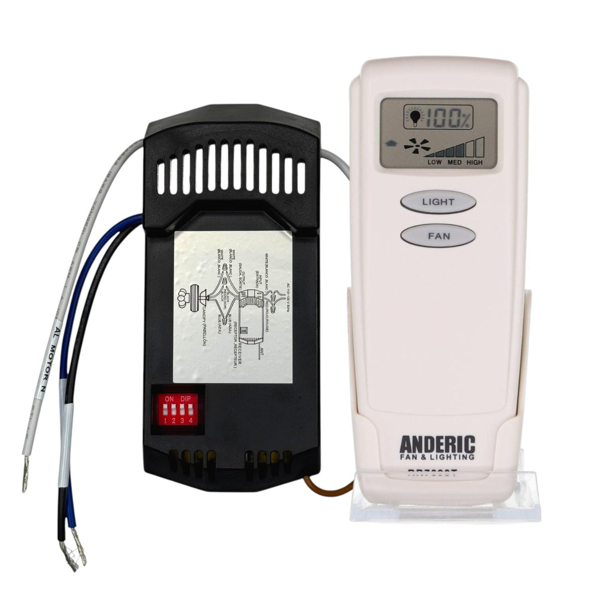 Substitute for Hunter 84592 IN2TX16 Ceiling Fan Remote Control [RR7099TKIT]