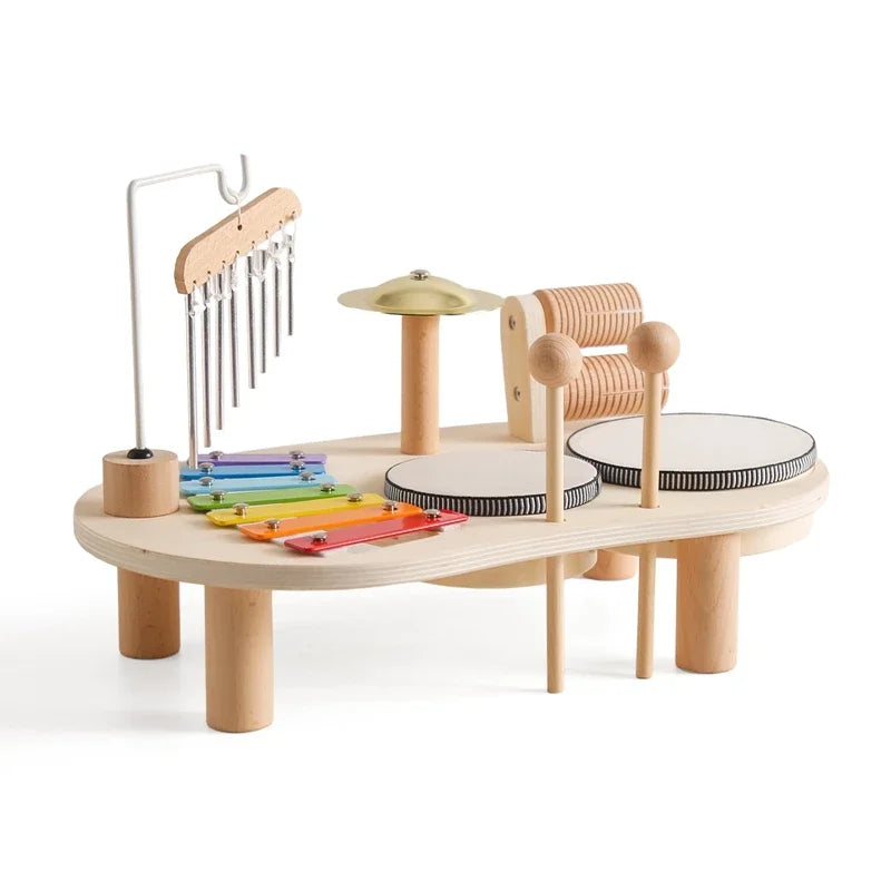 Wooden Montessori Baby Musical Toy Xylophone & Aeolian Bells