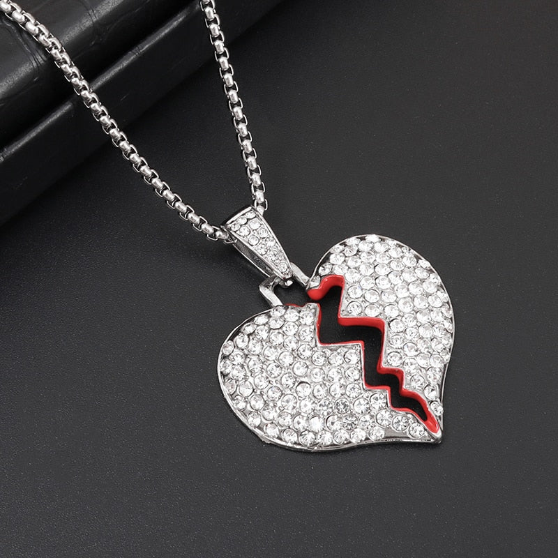 Hip Hop Fierce Shark Inlaid Zircon Pendant Charm Trend Necklace