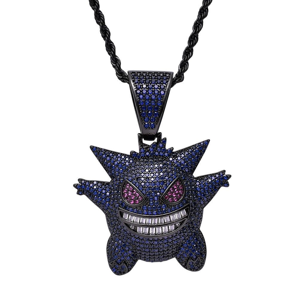 Hip Hop Fierce Shark Inlaid Zircon Pendant Charm Trend Necklace