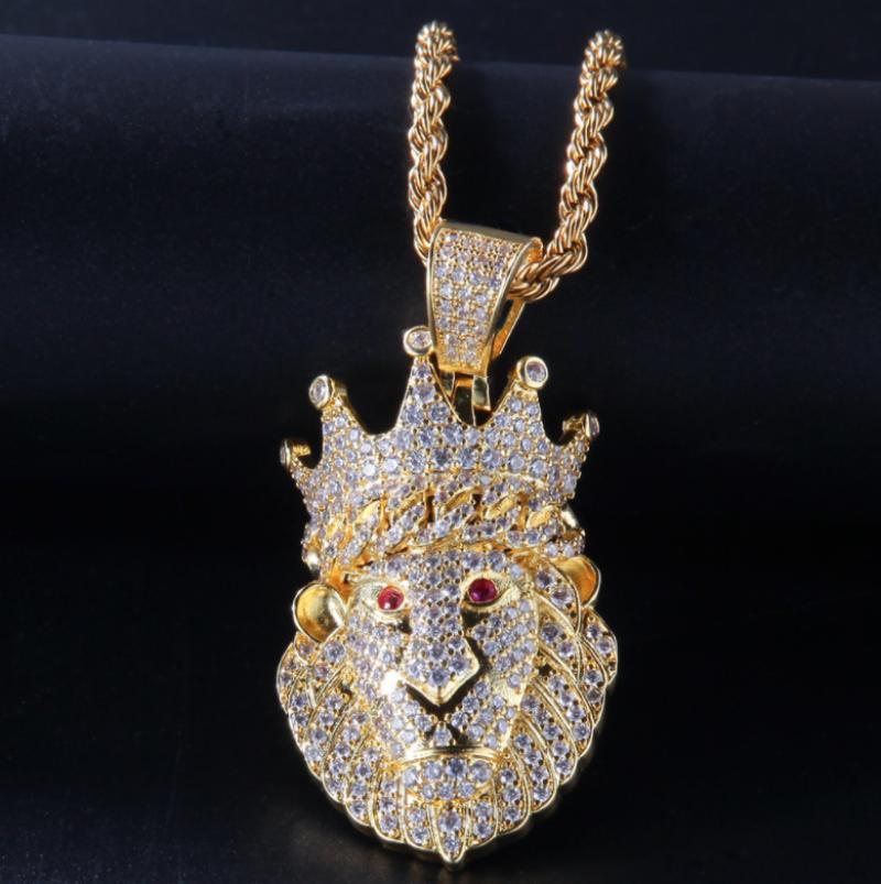 Hip Hop Fierce Shark Inlaid Zircon Pendant Charm Trend Necklace