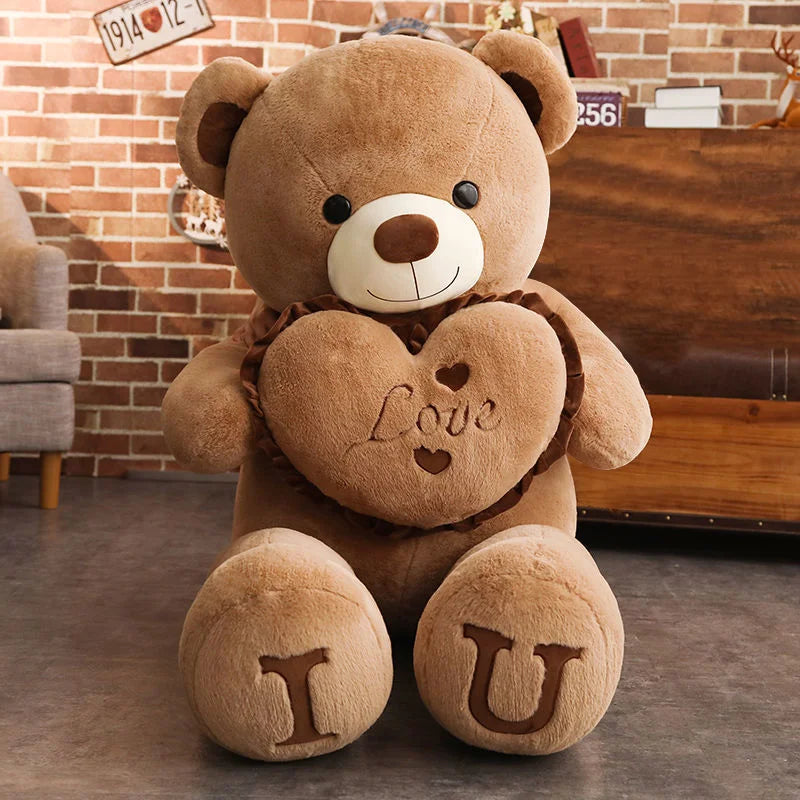I LOVE YOU Bear Plush Toy – Huge Soft Stuffed Bear Doll for Kids & Gift