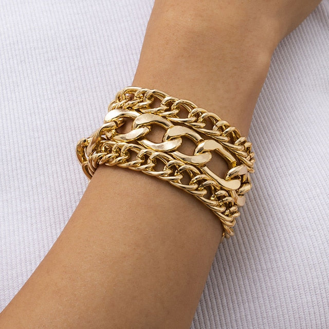 Hip Hop Thick Link Chain Bracelet Women's CCB Material