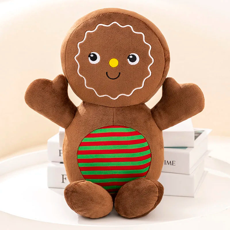 Gingerbread Plush Toy – Caramel Chocolate Stuffed Xmas Cushion Doll