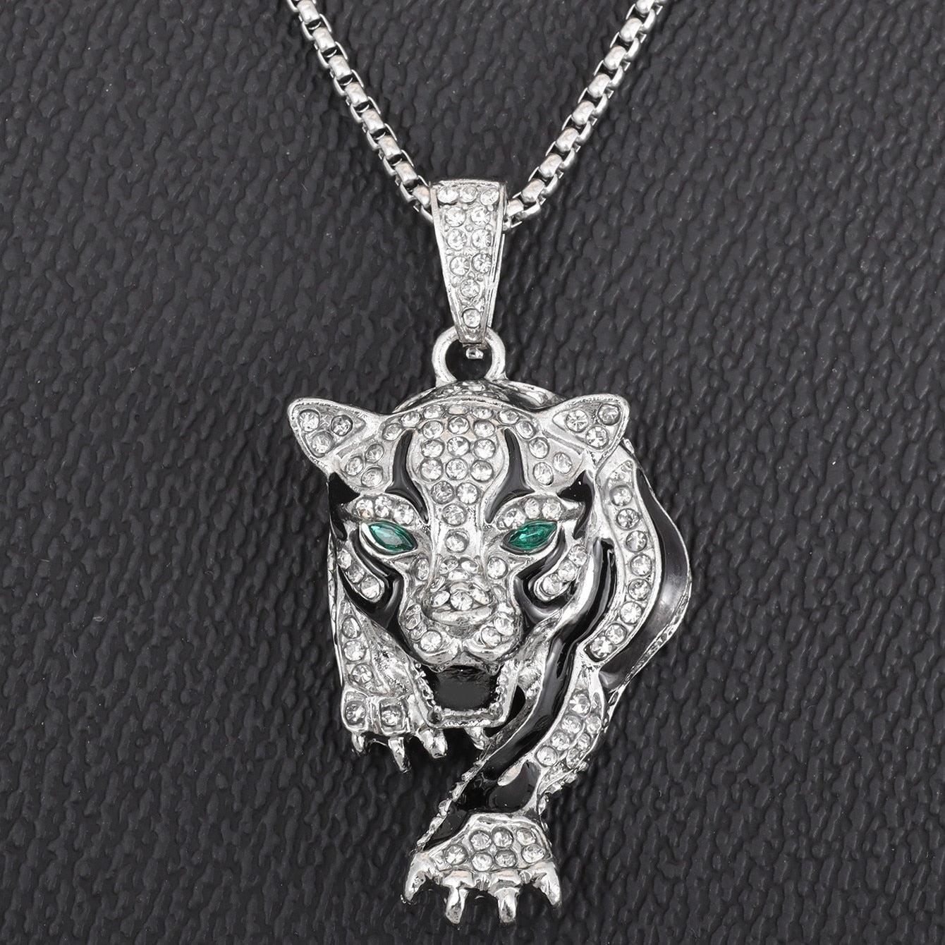Hip Hop Fierce Shark Inlaid Zircon Pendant Charm Trend Necklace