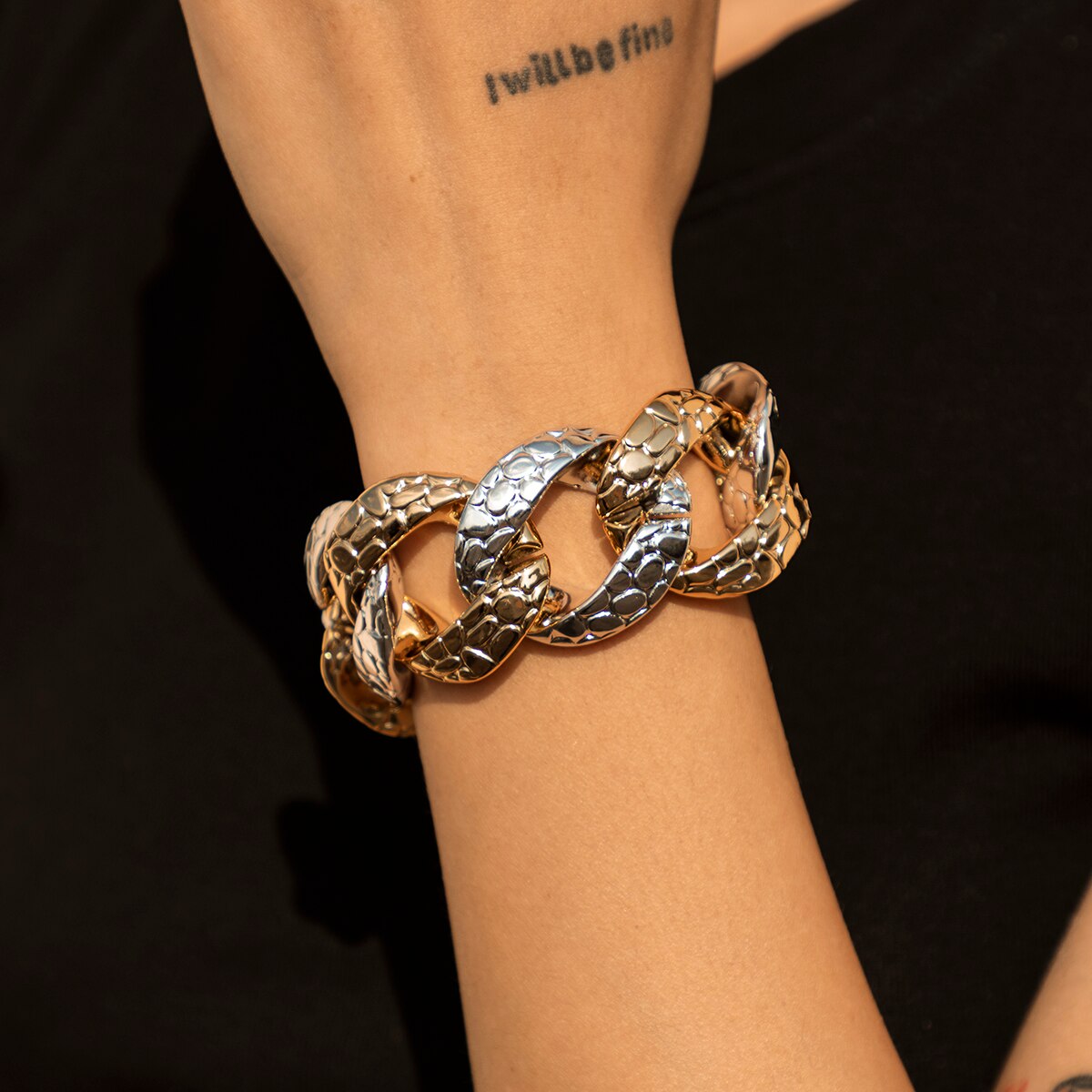 Hip Hop Thick Link Chain Bracelet Women's CCB Material