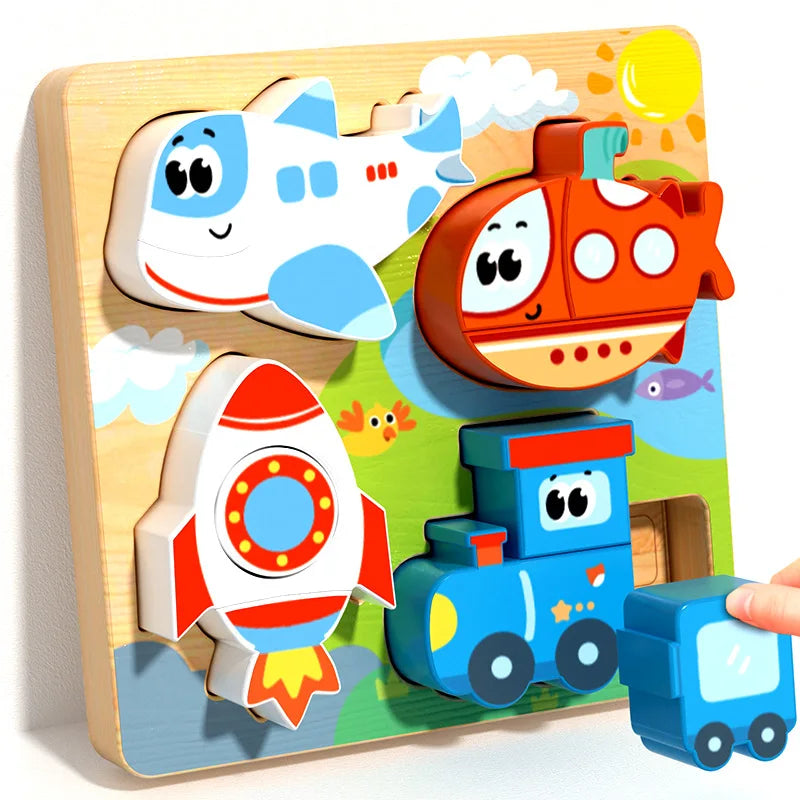 Montessori Wooden Building Blocks – Educational Color & Shape Toy