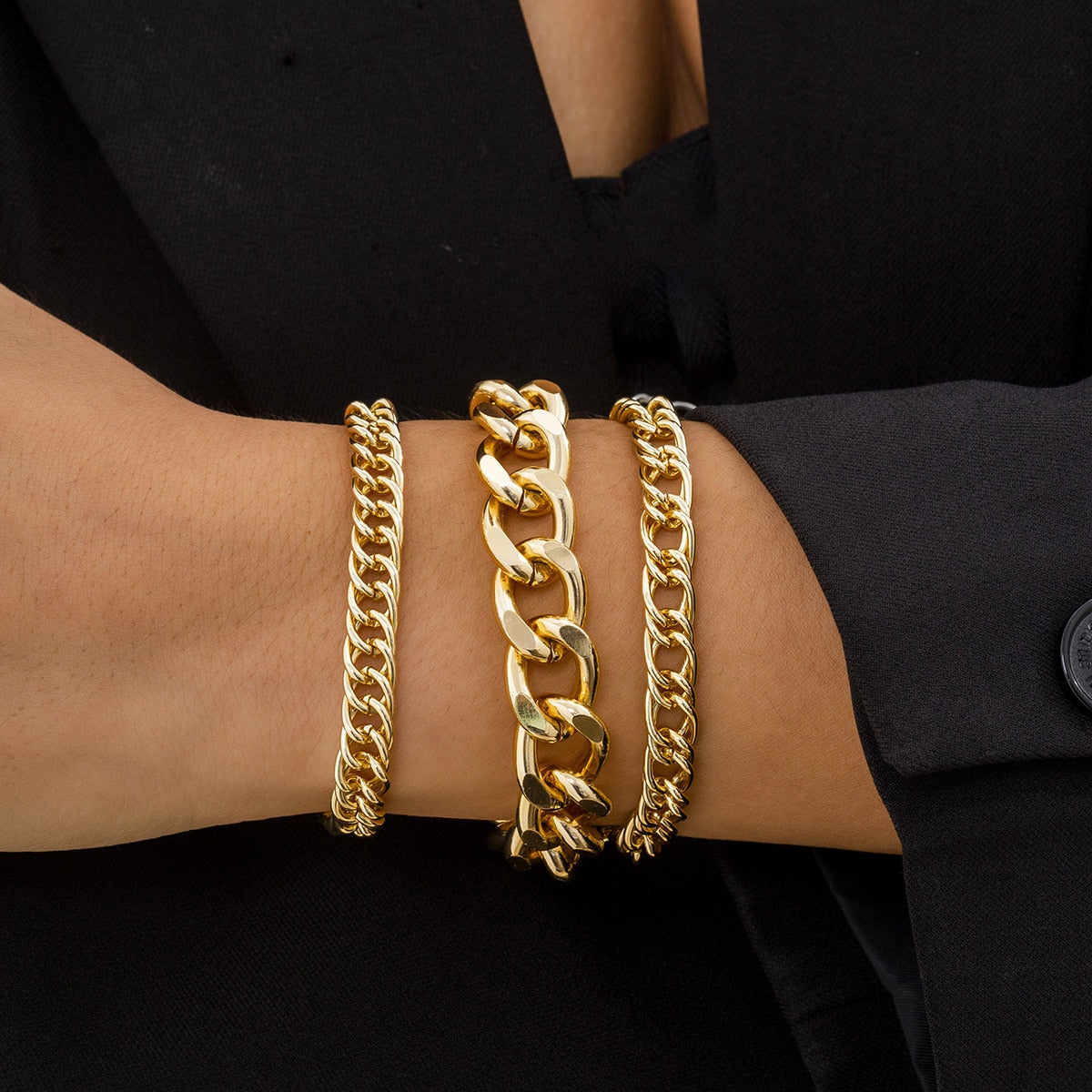 Hip Hop Thick Link Chain Bracelet Women's CCB Material