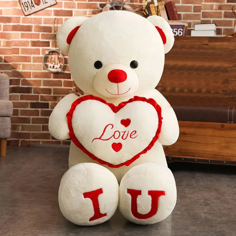 I LOVE YOU Bear Plush Toy – Huge Soft Stuffed Bear Doll for Kids & Gift