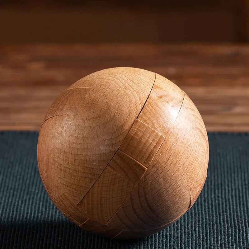 Wooden Kongming Lock Sphere Puzzle | 3D Brain Teaser Toy for Kids & Adults