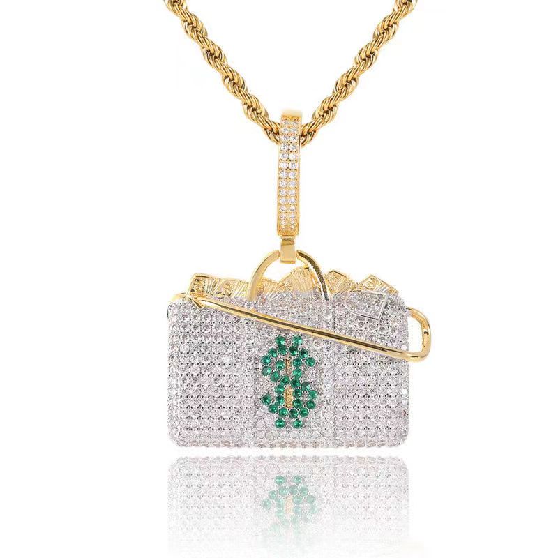 Hip Hop Fierce Shark Inlaid Zircon Pendant Charm Trend Necklace