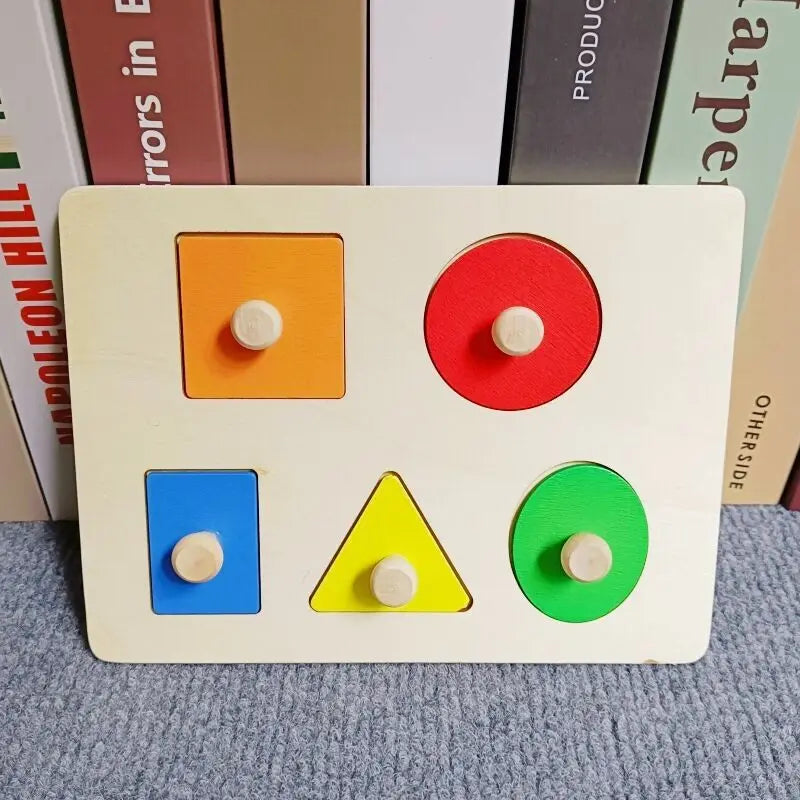 Montessori Wooden Building Blocks – Educational Color & Shape Toy