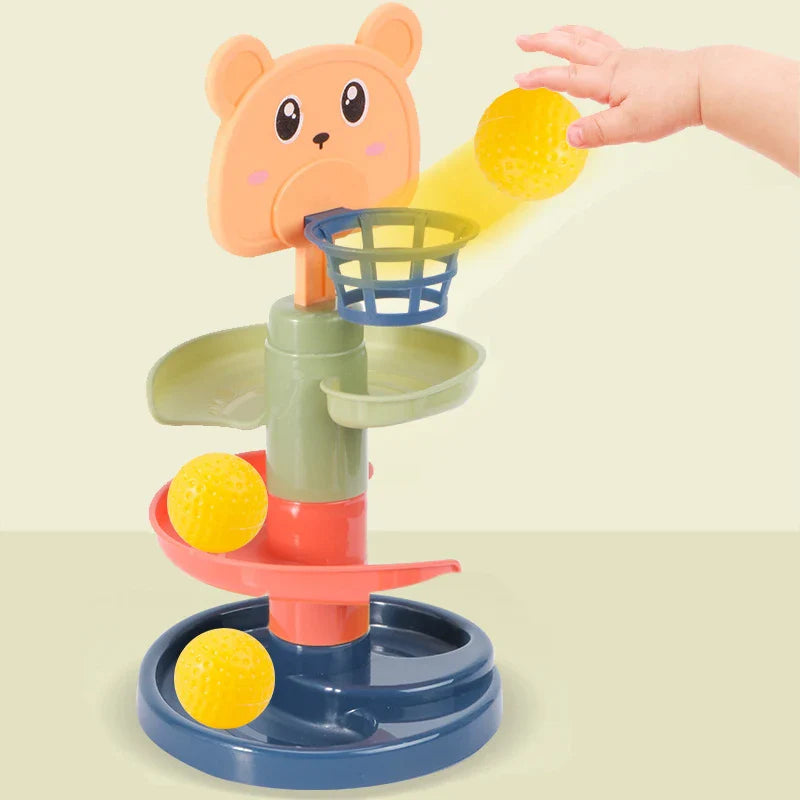 Montessori Baby Rolling Ball Track Toy – Sensory Push Pop Slide Game
