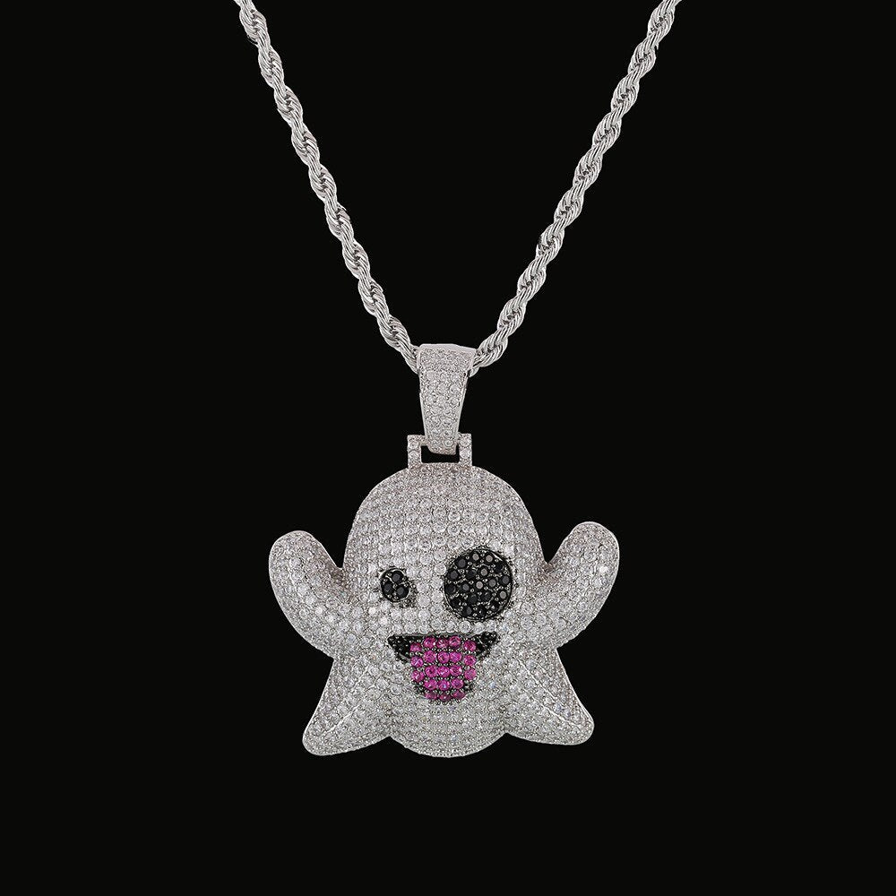 Hip Hop Fierce Shark Inlaid Zircon Pendant Charm Trend Necklace
