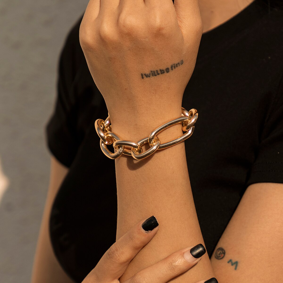 Hip Hop Thick Link Chain Bracelet Women's CCB Material