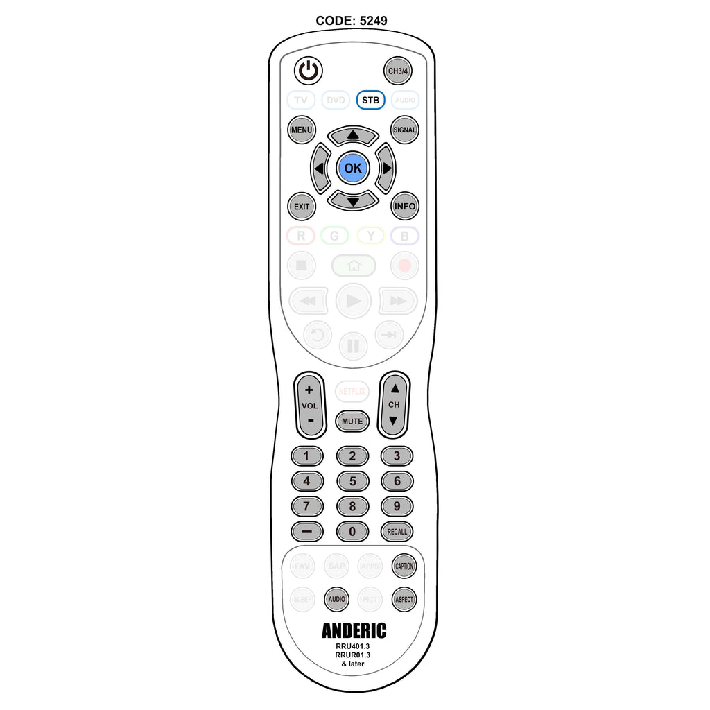 Access HD ACC001 Digital TV Tuner Converter Remote Control