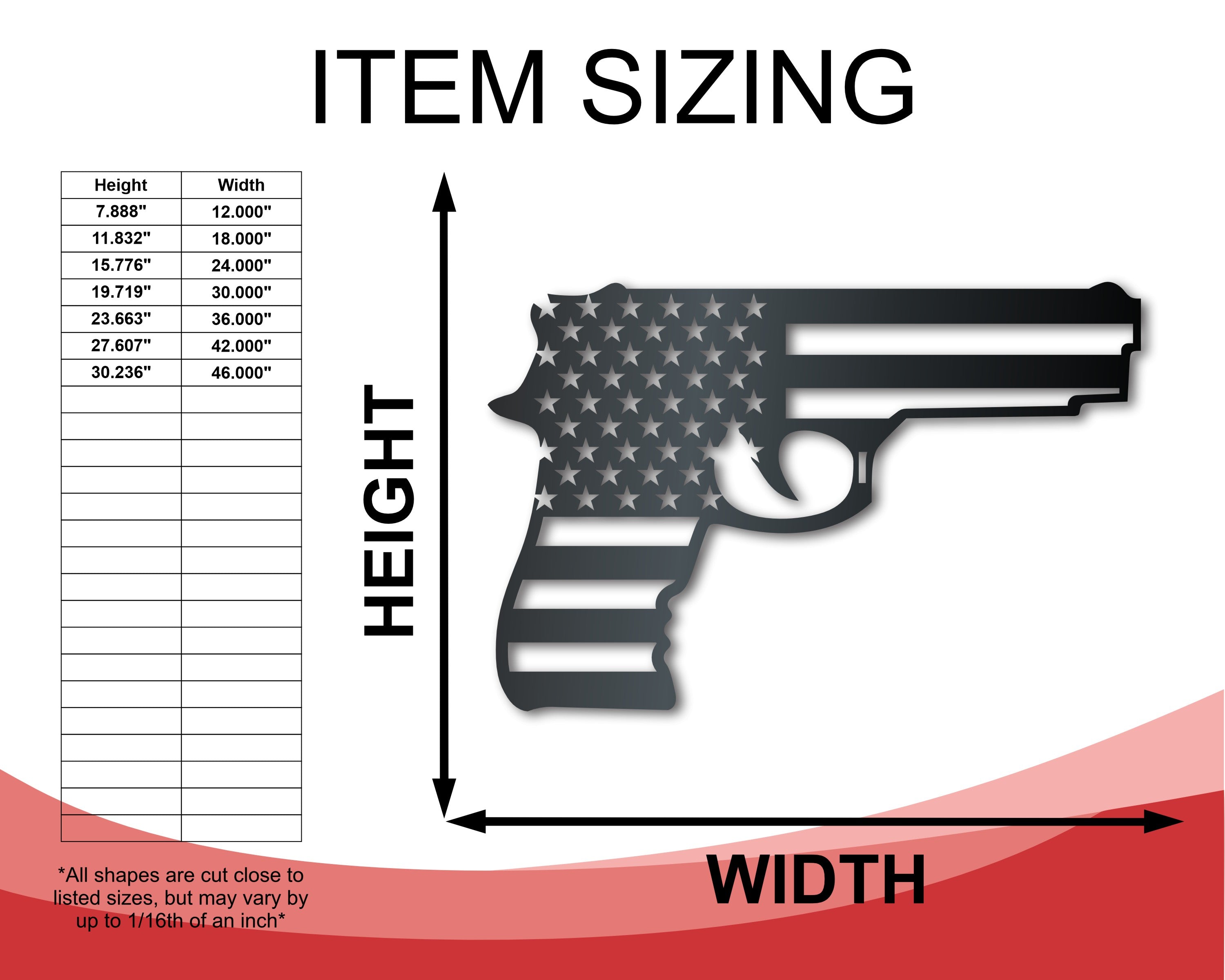 Metal American Arms Wall Art | Patriotic Decor | Indoor Outdoor | Up to 46" | Over 20 Color Options
