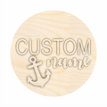 Unfinished Wood Custom Name Anchor Door Sign Kit | Wood Craft Cutouts | 1/4" Thick |