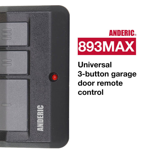 Anderic 893MAX Universal Garage Door Opener Remote Control for Liftmaster for Purple, Yellow, Green, Red, and Orange Learning Key