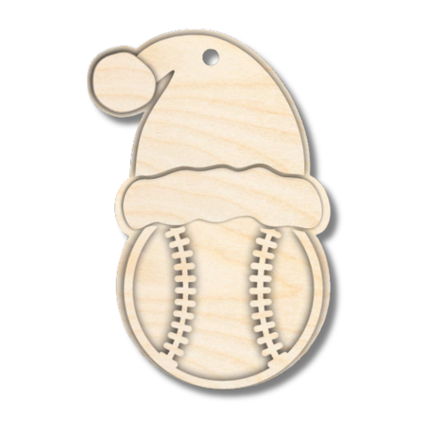 Unfinished Wood Layered Sports Christmas Ornaments | 10 Options | 5 Piece | 5" - 6" Tall | 1/8" Wood | Wood Craft DIY
