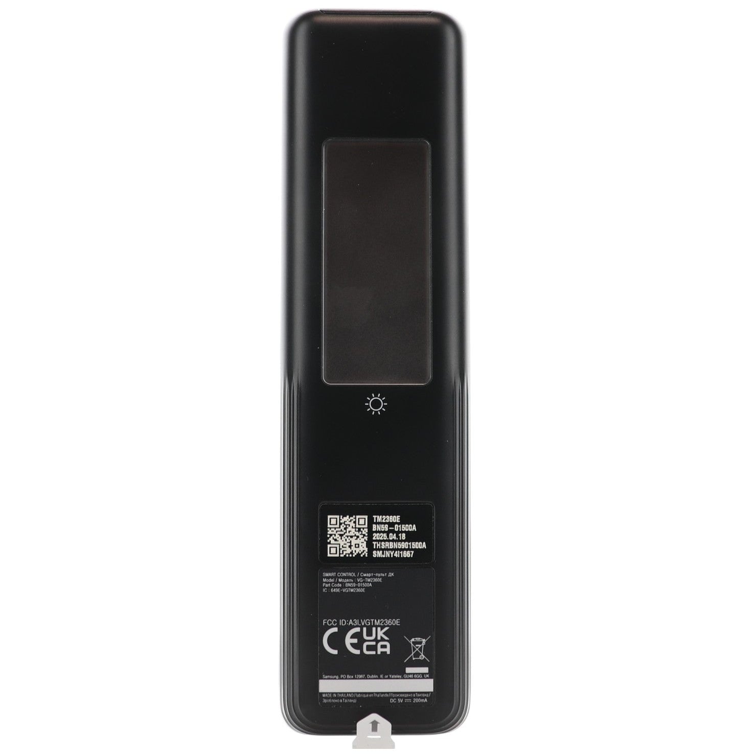 Samsung BN59-01500A / TM2360E Eco Smart TV Remote Control | Black | Solar Cell | RF and IR | 2023 - BN5901500A