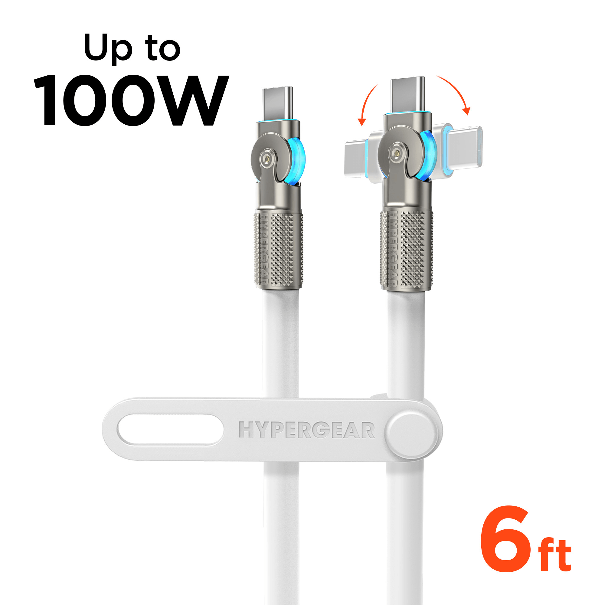 HyperGear Chunky180° 100W USB-C to USB-C Rugged Fast Charge Cable 6ft