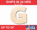 Unfinished Wood Block Letter G - Craft - up to 46" DIY