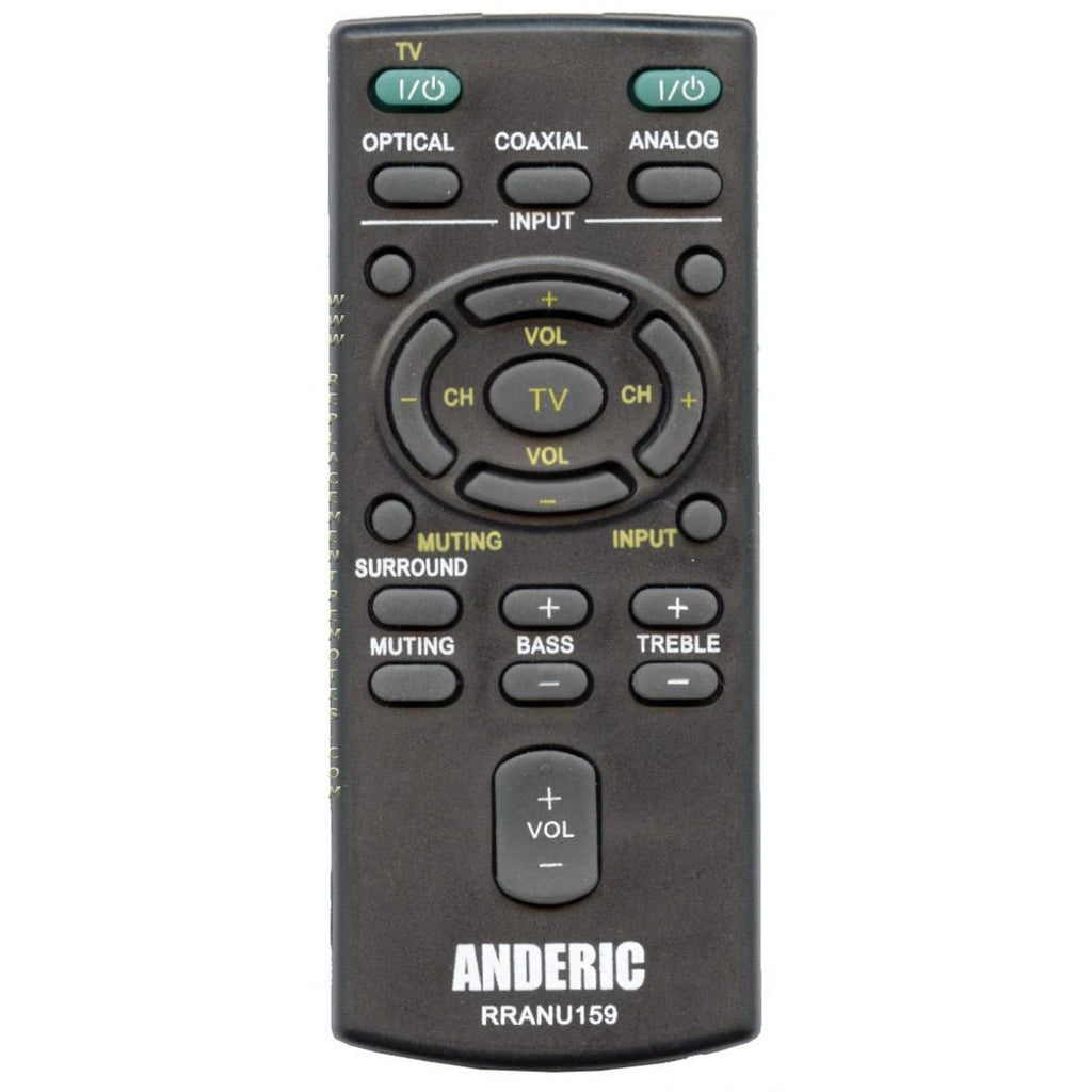 Anderic RRANU159 Replacement Remote Control for Sony Sound Bar RM-ANU159, RM-ANU160, RMT-AH101U, RMT-AH101U, RM-ANU191, and Others