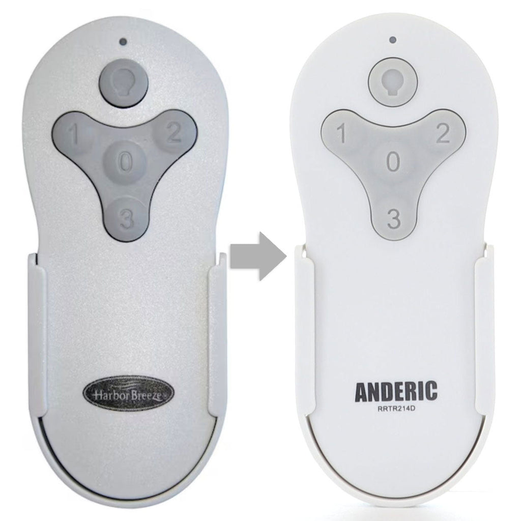 Anderic RRTR214D Replacement Ceiling Fan Remote Control for Harbor Breeze TR214D, KUJCE10311, KUJCE10712, and Others