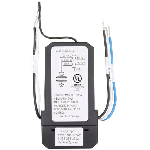 Anderic UC7067FMRX / FAN28R Replacement Ceiling Fan Receiver for Hampton Bay and Others | UC7067RC