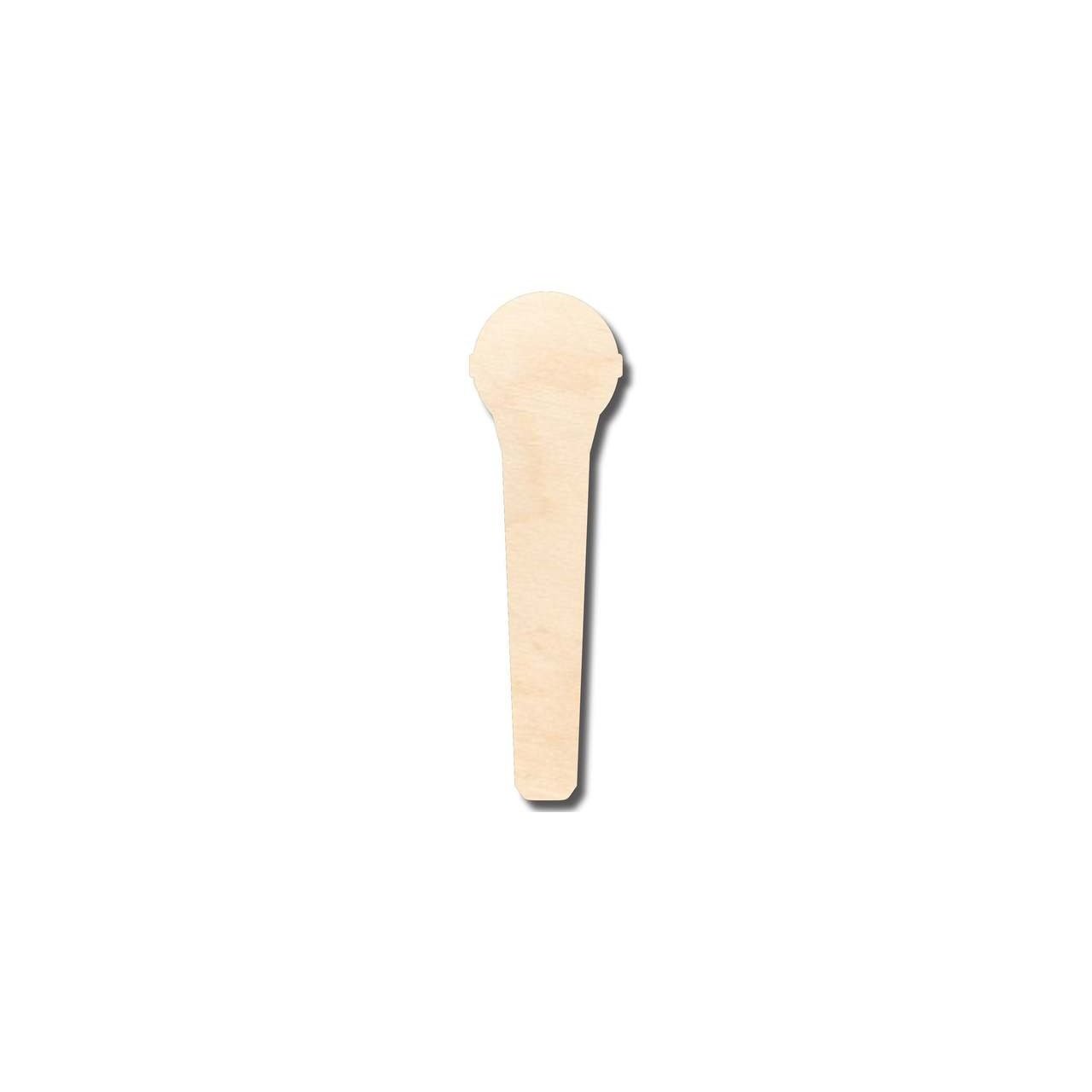 Unfinished Wood Microphone Shape - Craft - up to 46" DIY