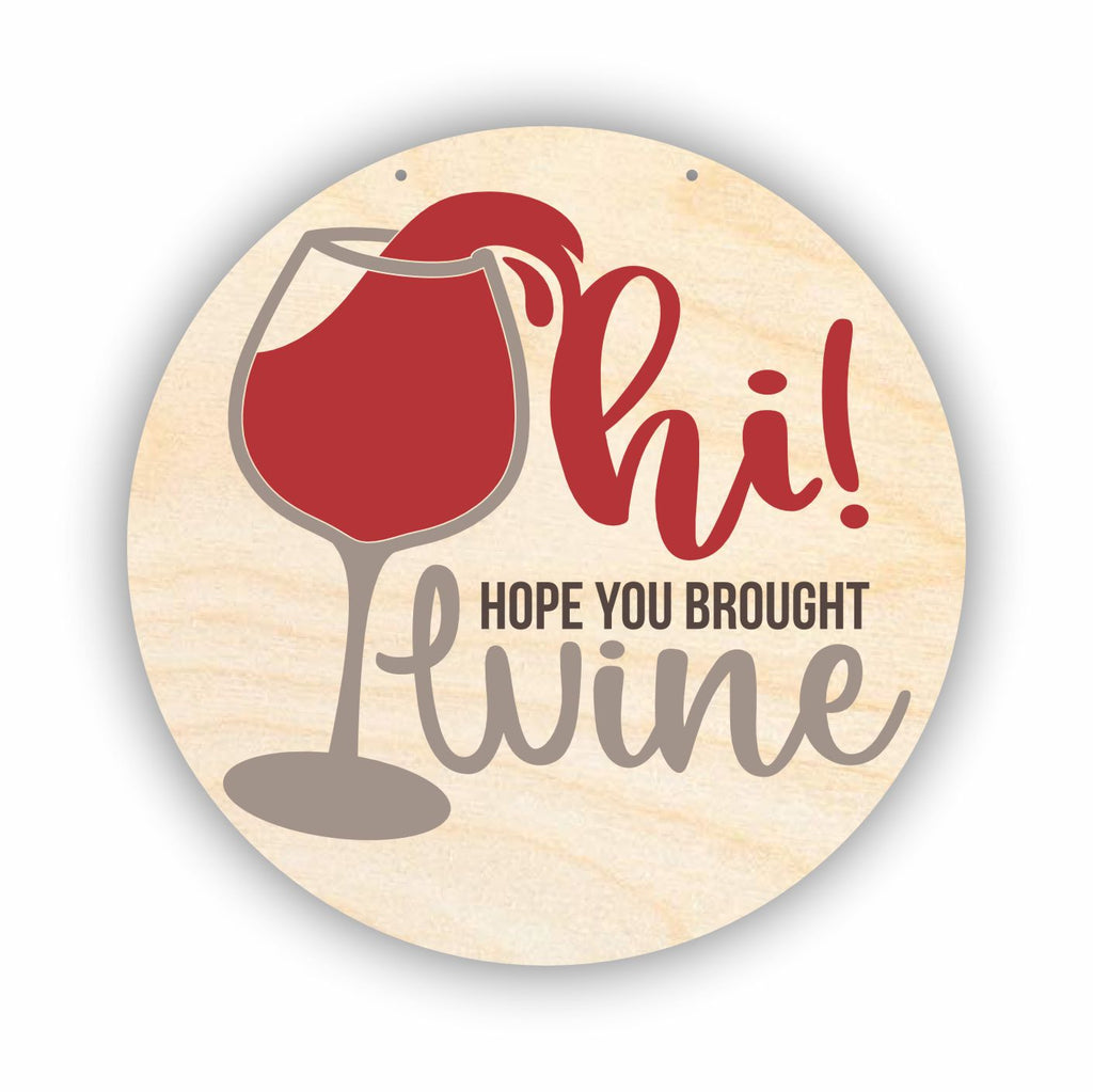Unfinished Wood Wine Door Sign Kit | Wood Craft Cutouts | 1/4" Thick |
